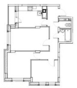 Планировка: 3-комнатная квартира, 57 м²