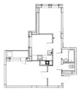 Планировка: 2-комнатная квартира, 44,4 м²
